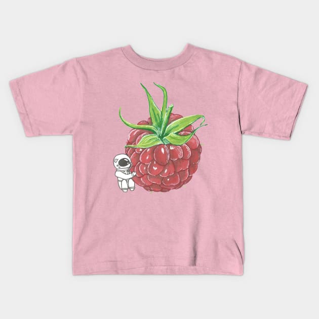 Raspberry spaceman Kids T-Shirt by NatIs